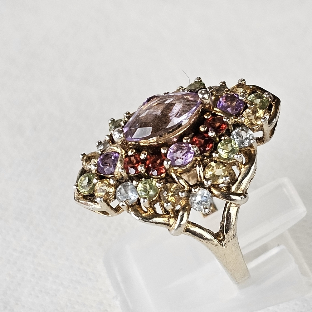 Michael Valitutti Genuine Gemstone 💍 in 18k Gold over Sterling Silver Sz 7! - Picture 3 of 16